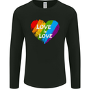 LGBT Love Is Love Gay Pride Day Awareness Mens Long Sleeve T-Shirt Black
