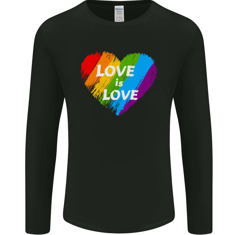 LGBT Love Is Love Gay Pride Day Awareness Mens Long Sleeve T-Shirt Black
