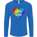 LGBT Love Is Love Gay Pride Day Awareness Mens Long Sleeve T-Shirt Royal Blue