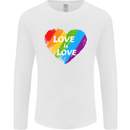 LGBT Love Is Love Gay Pride Day Awareness Mens Long Sleeve T-Shirt White