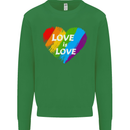 LGBT Love Is Love Gay Pride Day Awareness Mens Sweatshirt Jumper Irish Green
