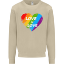 LGBT Love Is Love Gay Pride Day Awareness Mens Sweatshirt Jumper Sand