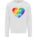 LGBT Love Is Love Gay Pride Day Awareness Mens Sweatshirt Jumper White