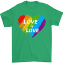 LGBT Love Is Love Gay Pride Day Awareness Mens T-Shirt Cotton Gildan Irish Green
