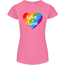 LGBT Love Is Love Gay Pride Day Awareness Womens Petite Cut T-Shirt Azalea