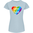 LGBT Love Is Love Gay Pride Day Awareness Womens Petite Cut T-Shirt Light Blue