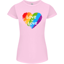 LGBT Love Is Love Gay Pride Day Awareness Womens Petite Cut T-Shirt Light Pink