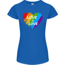 LGBT Love Is Love Gay Pride Day Awareness Womens Petite Cut T-Shirt Royal Blue
