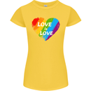 LGBT Love Is Love Gay Pride Day Awareness Womens Petite Cut T-Shirt Yellow