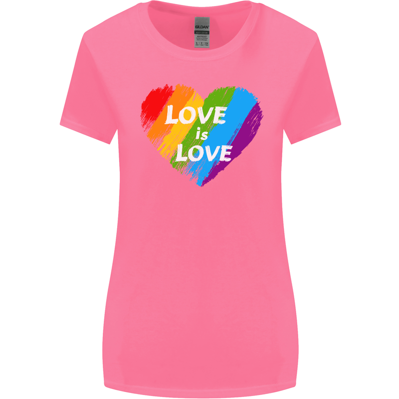 LGBT Love Is Love Gay Pride Day Awareness Womens Wider Cut T-Shirt Azalea