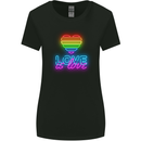 LGBT Love Is Love Gay Pride Day Awareness Womens Wider Cut T-Shirt Black