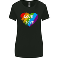 LGBT Love Is Love Gay Pride Day Awareness Womens Wider Cut T-Shirt Black