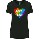 LGBT Love Is Love Gay Pride Day Awareness Womens Wider Cut T-Shirt Black