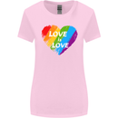 LGBT Love Is Love Gay Pride Day Awareness Womens Wider Cut T-Shirt Light Pink