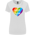 LGBT Love Is Love Gay Pride Day Awareness Womens Wider Cut T-Shirt White