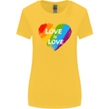 LGBT Love Is Love Gay Pride Day Awareness Womens Wider Cut T-Shirt Yellow