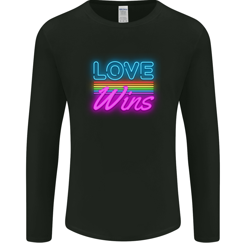 LGBT Love Wins Gay Pride Day Awareness Mens Long Sleeve T-Shirt Black