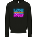 LGBT Love Wins Gay Pride Day Awareness Mens Sweatshirt Jumper Black