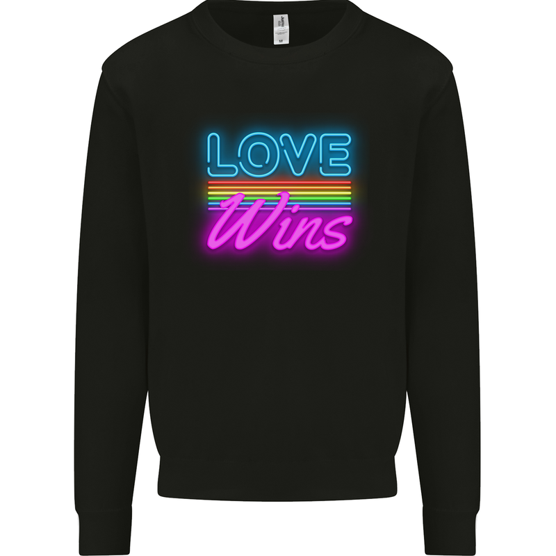 LGBT Love Wins Gay Pride Day Awareness Mens Sweatshirt Jumper Black
