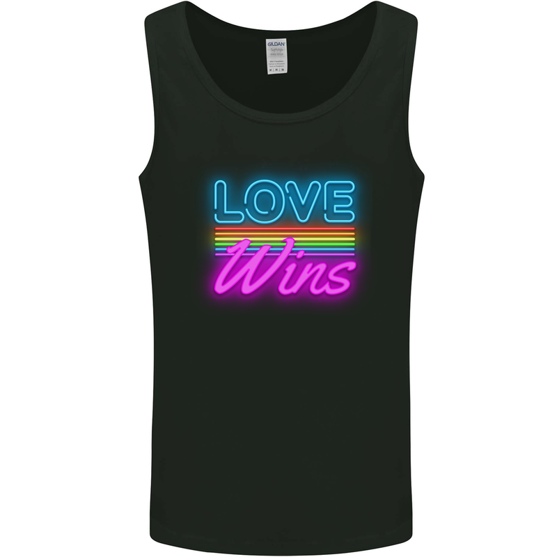 LGBT Love Wins Gay Pride Day Awareness Mens Vest Tank Top Black