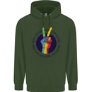 LGBT Never Stop Loving Fighting Gay Pride Childrens Kids Hoodie Forest Green