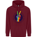 LGBT Never Stop Loving Fighting Gay Pride Childrens Kids Hoodie Maroon