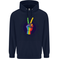 LGBT Never Stop Loving Fighting Gay Pride Childrens Kids Hoodie Navy Blue