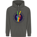 LGBT Never Stop Loving Fighting Gay Pride Childrens Kids Hoodie Storm Grey