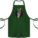 LGBT Never Stop Loving Fighting Gay Pride Cotton Apron 100% Organic Forest Green