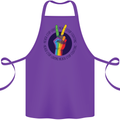 LGBT Never Stop Loving Fighting Gay Pride Cotton Apron 100% Organic Purple