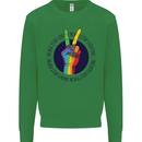 LGBT Never Stop Loving Fighting Gay Pride Kids Sweatshirt Jumper Irish Green