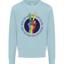 LGBT Never Stop Loving Fighting Gay Pride Kids Sweatshirt Jumper Light Blue