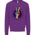 LGBT Never Stop Loving Fighting Gay Pride Kids Sweatshirt Jumper Purple