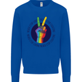 LGBT Never Stop Loving Fighting Gay Pride Kids Sweatshirt Jumper Royal Blue