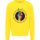 LGBT Never Stop Loving Fighting Gay Pride Kids Sweatshirt Jumper Yellow