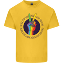 LGBT Never Stop Loving Fighting Gay Pride Kids T-Shirt Childrens Yellow