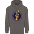 LGBT Never Stop Loving Fighting Gay Pride Mens 80% Cotton Hoodie Charcoal