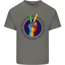 LGBT Never Stop Loving Fighting Gay Pride Mens Cotton T-Shirt Tee Top Charcoal
