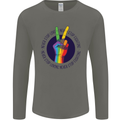 LGBT Never Stop Loving Fighting Gay Pride Mens Long Sleeve T-Shirt Charcoal