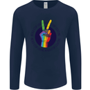 LGBT Never Stop Loving Fighting Gay Pride Mens Long Sleeve T-Shirt Navy Blue