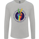 LGBT Never Stop Loving Fighting Gay Pride Mens Long Sleeve T-Shirt Sports Grey