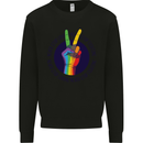 LGBT Never Stop Loving Fighting Gay Pride Mens Sweatshirt Jumper Black