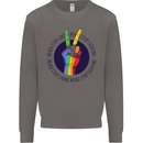 LGBT Never Stop Loving Fighting Gay Pride Mens Sweatshirt Jumper Charcoal