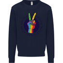 LGBT Never Stop Loving Fighting Gay Pride Mens Sweatshirt Jumper Navy Blue