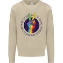 LGBT Never Stop Loving Fighting Gay Pride Mens Sweatshirt Jumper Sand