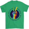 LGBT Never Stop Loving Fighting Gay Pride Mens T-Shirt Cotton Gildan Irish Green