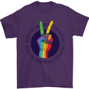 LGBT Never Stop Loving Fighting Gay Pride Mens T-Shirt Cotton Gildan Purple