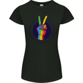LGBT Never Stop Loving Fighting Gay Pride Womens Petite Cut T-Shirt Black