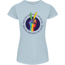 LGBT Never Stop Loving Fighting Gay Pride Womens Petite Cut T-Shirt Light Blue