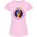 LGBT Never Stop Loving Fighting Gay Pride Womens Petite Cut T-Shirt Light Pink
